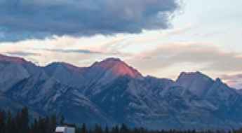 One of Canada’s open roads to Banff National Park, Alberta