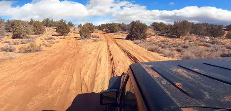 The sandy road to Peekaboo Slot Canyon in Utah