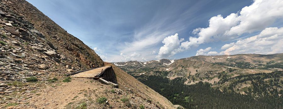 The closed road to Devil’s Slide Trestles in CO