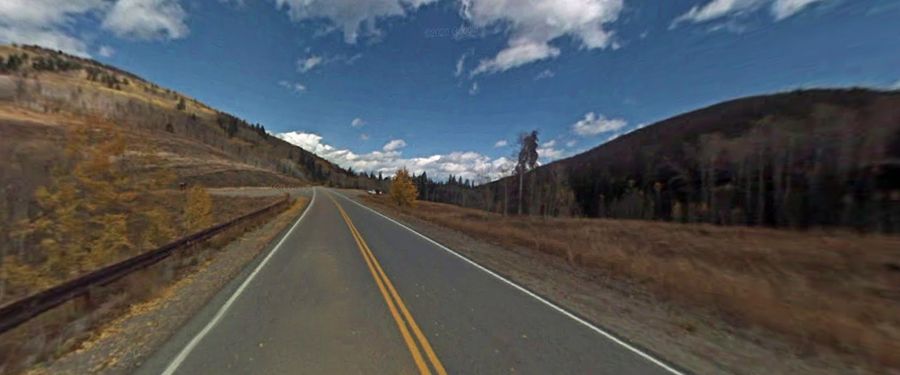 A paved mountain road to Ute Pass in Grand County